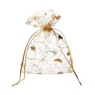 Sacchetti di organza con motivo natalizio 80 x 100 mm  | Natale 