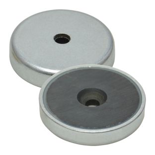 Magneti in ferrite con base con foro svasato 