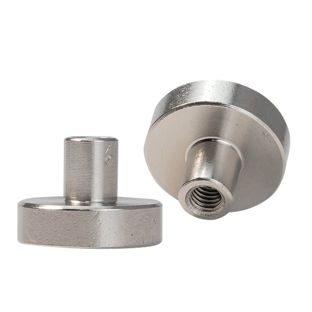 Magnete con base in acciaio con boccola filettata, al neodimio 