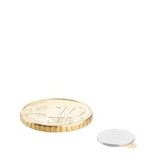 Disco magnetico al neodimio, autoadesivo 10 mm x 0,6 mm  | argento  | 3M 467 