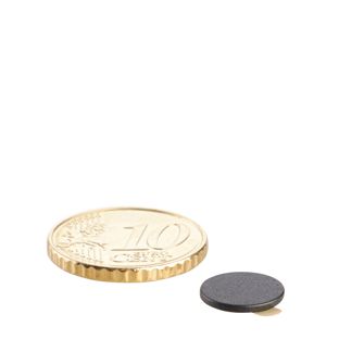 Disco magnetico al neodimio, autoadesivo 10 mm x 1 mm  | nero  | 3M 467 