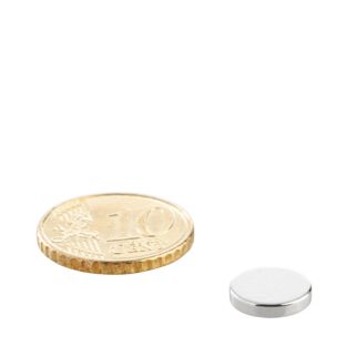 20 Magnetini Al Neodimio Disco Ø 2 Mm X 1 Mm N50 - Nichel - Forza 130g - Mini Magni Potenti Per Hobby E Fai Da Te