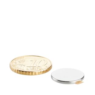 Disco magnetico al neodimio, autoadesivo null | 15 mm x 1,5 mm | null