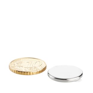 Disco magnetico al neodimio, autoadesivo 18 mm x 2 mm  | argento  | 3M 4920  