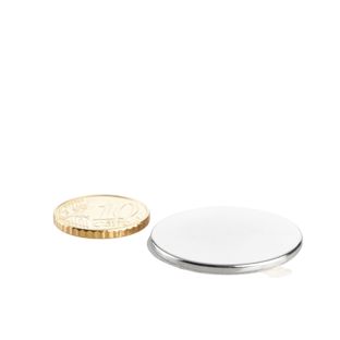 Disco magnetico al neodimio, autoadesivo 30 mm x 2 mm  | argento  | 3M 4920  