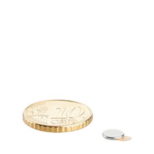 Disco magnetico al neodimio, autoadesivo 6 mm x 0,75 mm  | argento  | 3M 467 