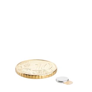 Disco magnetico al neodimio, autoadesivo 6 mm x 1 mm  | argento  | 3M 467 