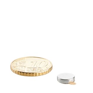 Disco magnetico al neodimio, autoadesivo null | 8 mm x 2 mm | null