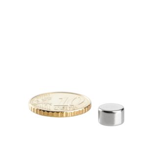 Disco magnetico al neodimio 8 mm x 4 mm   | N45, assiale (parallelo all'altezza) 