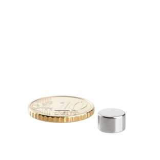 Disco magnetico al neodimio 8 mm x 5 mm   | N45, assiale (parallelo all'altezza) 