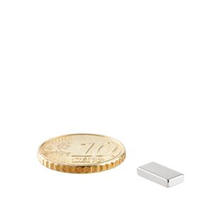 Blocchetto magnetico al neodimio, nichelato 10 x 5 mm | 2 mm
