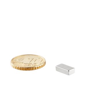 Blocchetto magnetico al neodimio, nichelato 10 x 5 mm  | 3 mm