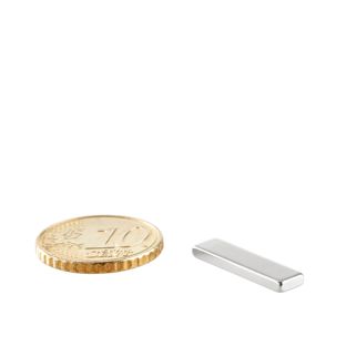 Blocchetto magnetico al neodimio, nichelato 20 x 5 mm | 2 mm