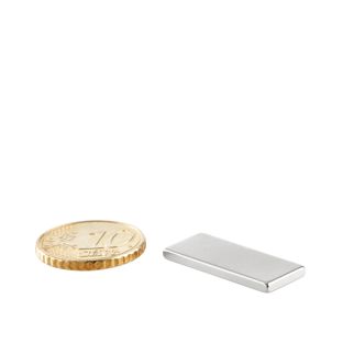 Blocchetto magnetico al neodimio, nichelato 25 x 10 mm | 2 mm