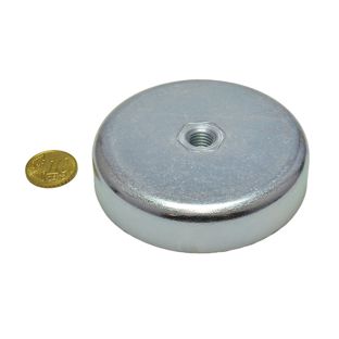 Magneti in ferrite con base con filettatura interna 80 mm | M10 | 18 mm