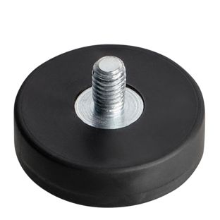 Magneti gommati con filettatura nero  | 22 mm | M4x6,5 mm 