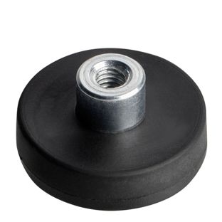 Magneti gommati con boccola filettata nero  | 22 mm | M4 