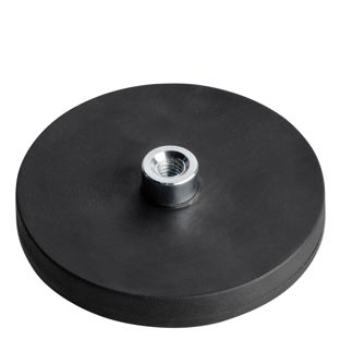 Magneti gommati con boccola filettata nero  | 43 mm | M4 