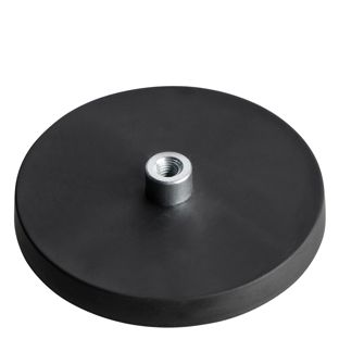 Magneti gommati con boccola filettata nero  | 66 mm | M5 
