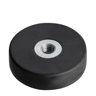 Magneti gommati con filettatura interna nero  | 22 mm