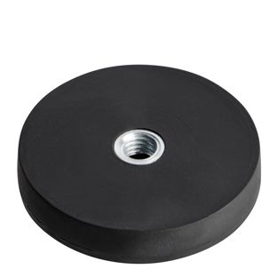 Magneti gommati con filettatura interna nero  | 31 mm