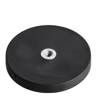 Magneti gommati con filettatura interna nero  | 43 mm