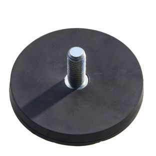 Magneti gommati con filettatura nero  | 43 mm | M6x15 mm 