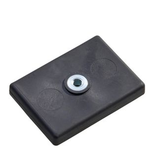 Magneti gommati, rettangolari, con filettatura interna   | M4x4,5 mm  | nero  | 13 kg