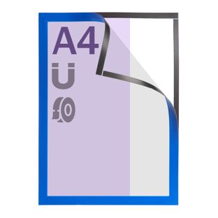 Cornice magnetica A4, autoadesiva blu  | completamente autoadesiva 