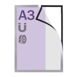 Cornice magnetica A3, autoadesiva argento  | adesivo sui bordi (best price) 