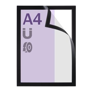 Cornice magnetica A4, autoadesiva nero  | adesivo sui bordi (best price) 