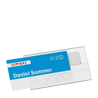 Targhette portanome Acryl CLEAR magnetiche 60 x 30 mm