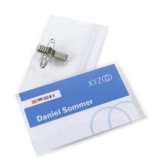 Targhette portanome pinza urban 90 x 55 mm  | Combi clip (spilla e clip) 