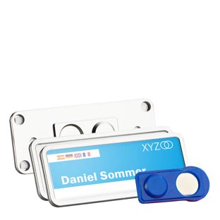 Targhette portanome TEAM magnetiche 75 x 27 mm  | argento 