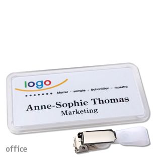Targhette portanome clip Office Clip di aggancio | null | 75 x 37 mm