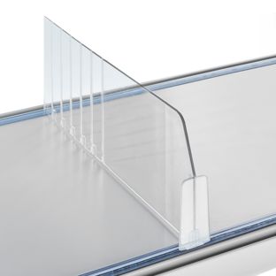 Divisore "Flexible" con fermo al centro, trasparente 120 mm