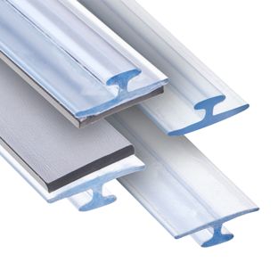Profilo guida per divisori scaffale, trasparente 