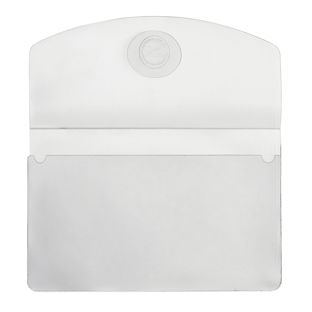 Tasche porta biglietti da visita, (parzialmente) autoadesivo, plastica PP, 105 x 60 mm, con patta di chiusura 