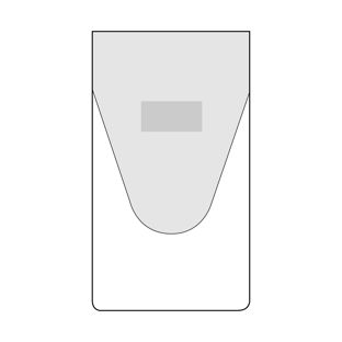 Tasche rettangolari 52 x 92 mm con patta di chiusura, lato corto aperto, con livello di riempimento 