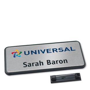 Targhetta portanome Icon® ‘alu-complete’ antracite  | Spilla in acciaio inossidabile 