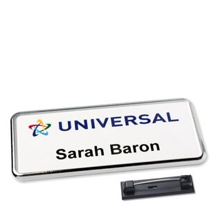 Targhetta portanome Icon® ‘Quick Print’ acciaio inox  | Spilla in acciaio inossidabile 