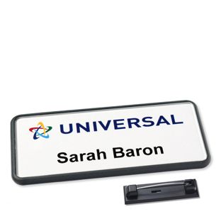 Targhetta portanome Icon® ‘Quick Print’ antracite  | Spilla in acciaio inossidabile 