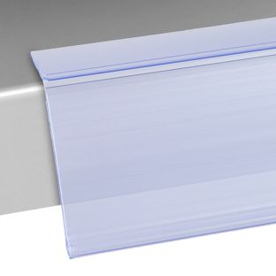 Profilo portaprezzi HE autoadesivo, 15° angolo di lettura 39 mm | 90 mm | trasparente  | per incollare (nastro adesivo standard) 