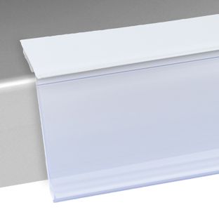 Profilo portaprezzi HE autoadesivo, 15° angolo di lettura 26 mm | 1000 mm | bianco  | per incollare (nastro in schiuma)  | Fondo adesivo 