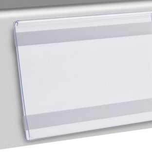 Profilo portaprezzi DBR autoadesivo con bordo a C a scatto 105 mm | 1000 mm | per incollare (nastro in schiuma) 