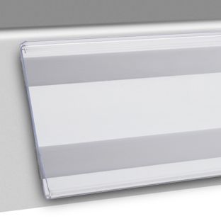 Profilo portaprezzi DBR autoadesivo con bordo a C a scatto 64 mm | 100 mm | per incollare (nastro in schiuma) 