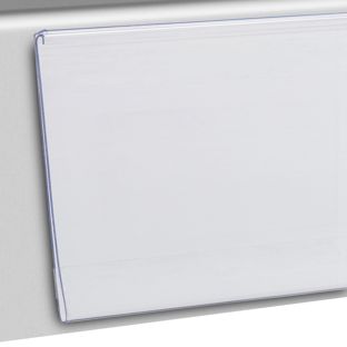 Profilo portaprezzi DBR autoadesivo con bordo a C a scatto 105 mm | 100 mm | per incollare (nastro in schiuma) 