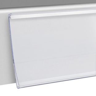 Profilo portaprezzi DBR autoadesivo con bordo a C a scatto 64 mm | 100 mm | per incollare (nastro adesivo standard) 