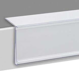 Profilo portaprezzi HE autoadesivo, 15° angolo di lettura 39 mm | 100 mm | trasparente  | per incollare (nastro adesivo standard)  | Fondo adesivo 
