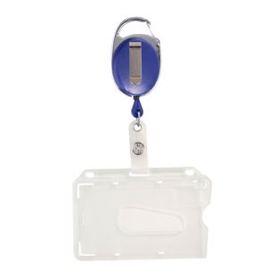 Buste porta badge con yoyo blu  | con incavo per il pollice, opaco 